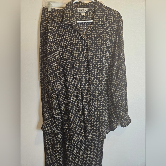 Physical Attraction 2pc Matching Pant Set Size S Tall Black & Cream #W-624 - Picture 2 of 15